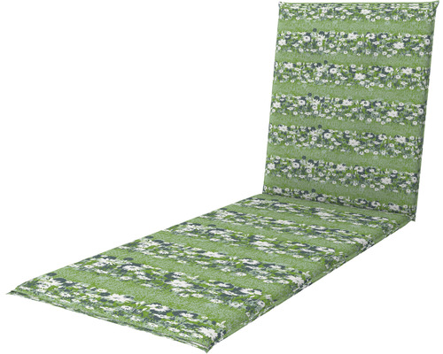 Stuhlauflage Hochlehner LOOK 119 x 48 x 4 cm 100 % Polyester türkis Gartenliegenauflage mit Blumenmuster