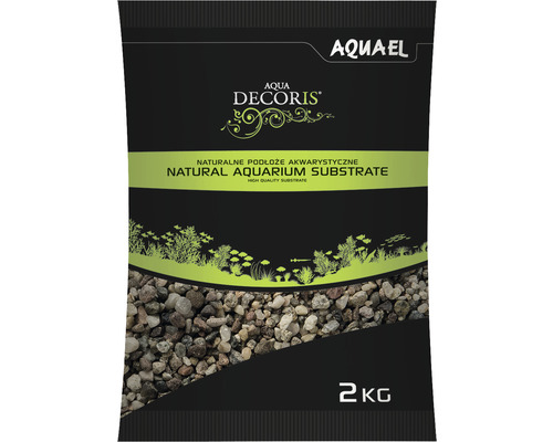 Aquarienkies, Bodengrund AQUAEL natural bunt 3-5 mm 2 kg Aquael Aqua Decoris natürliches Aquarium Substrat, 2 Kilogramm Packung