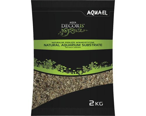 Aquarienkies AQUAEL Aqua Decoris Quarzkies 1,6-4 mm 2 kg Verpackung Aqua Decoris natürliches Aquarium Substrat, 2 kg