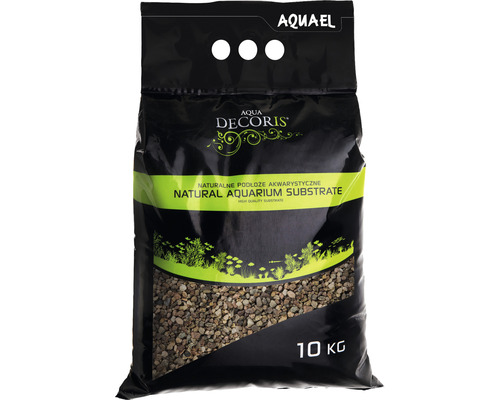 Aquarienkies, Bodengrund AQUAEL natural bunt 5-10 mm 10 kg Verpackung Aqua Decoris Natürliches Aquariensubstrat, 10 Kilogramm