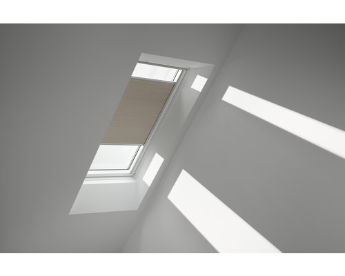 Velux Wabenplissee cremegrau uni manuell FHC Y67 1171S Dachfenster mit Plissee-Rollo zur Lichtregulierung