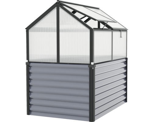 Hochbeet Gewächshaus mit einem Aluminiumrahmen und Polycarbonatplatten