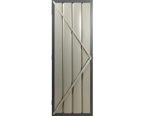 Tür eines Gerätehauses mit Verstrebung