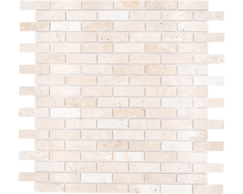 Natursteinmosaik Selbstklebend SAM 4NM92 Travertin beige 30x30,5 cm Mosaikfliese aus Travertin im Backsteinformat