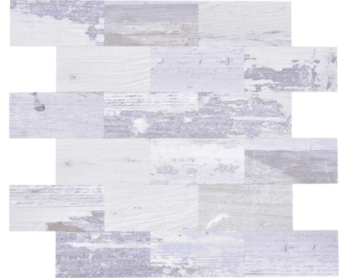 Metallmosaik Selbstklebend SAM 4SW49 aluminium Holzoptik 28,8x29,4 cm Fliesenmosaik in Holzoptik für Wand und Boden