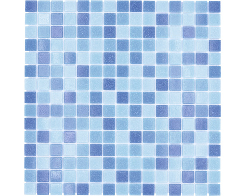 Glasmosaik GM A 339P für Poolbau blau 32,7x30,5 cm Mosaikfliese mit quadratischen Elementen