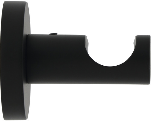 Wandträger 1-läufig für Premium Black Line schwarz Ø 20 mm 4,2 cm lang 1 Stk. Gardinenstangenhalterung für die Wandmontage