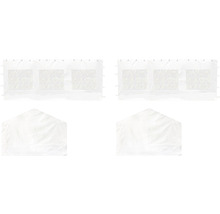 Seitenteil Set für Zelt 400 x 600 cm weiß besteht aus 2 Seitenteile je ca. 595 x 195 cm und 2 Giebelseitenteile je ca 395 x 280 cm-thumb-1
