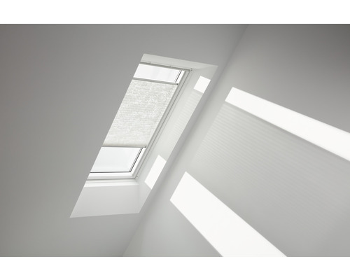 Velux Plissee-Faltstore weiß gemustert manuell FHL S10 1256SWL