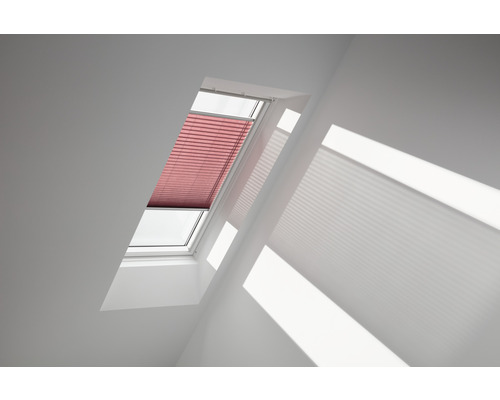 Velux Plissee-Faltstore manuell weinrot uni FHL Y23 1279S Dachfenster mit Plissee zur Beschattung im Innenraum