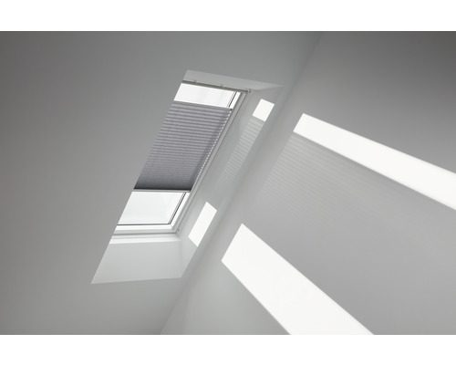 Velux Plissee-Faltstore grau uni manuell FHL PK06 1282SWL Dachfenster mit geschlossenem Plissee