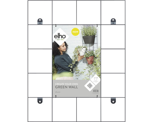 Wandgestell schwarz für elho Loft Urban L 47 cm x H 59 cm Elho Green Wall Aufhängesystem für Pflanzen
