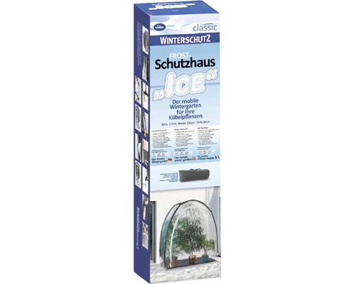 Verpackung für Frostschutz Gewächshaus zum Schutz von Kübelpflanzen im Winter.
