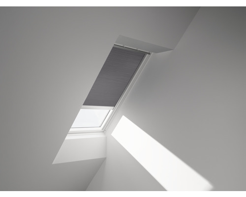 Velux Plissee-Faltstore solarbetrieben betongrau uni FSC SK10 1163SWL