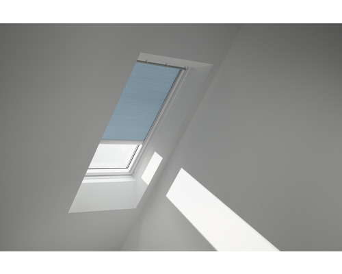 Velux Plissee-Faltstore solarbetrieben gletscherblau uni FSC C02 1169S