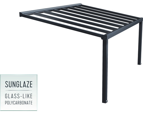 Terrassenüberdachung aus Metall mit Polycarbonatplatten