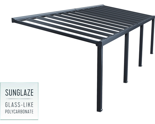 Stahl Terrassenüberdachung mit Polycarbonatplatten