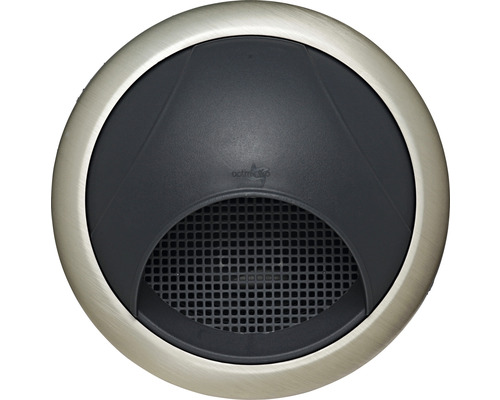 Tischkabeldose aus Kunststoff mit Metalleinfassung