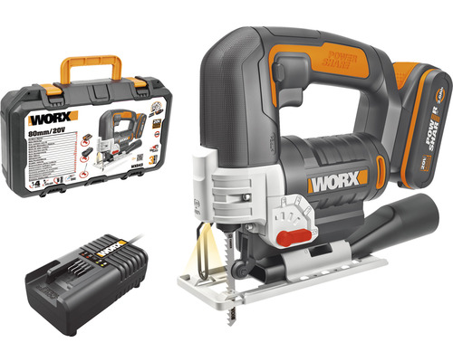 Akku Pendelhubstichs ge WORX 20V 80mm WX543 inkl. Koffer HORNBACH