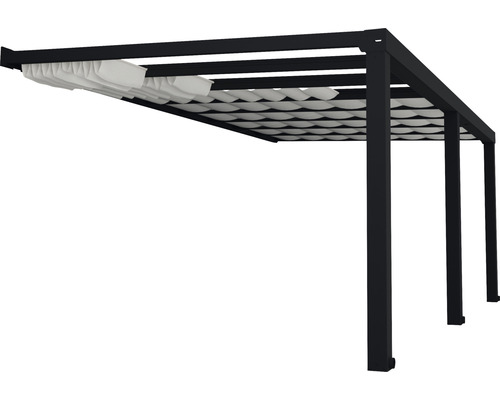 Pergola mit verschiebbarem Stoffdach für den Garten