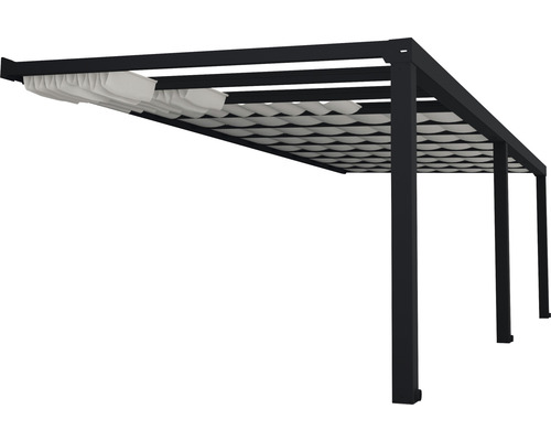 Pergola mit Stoffdach als Sonnenschutz