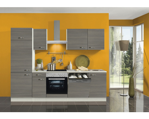 Optifit Küchenzeile mit Geräten Vigo156 270 cm Frontfarbe pinie nougat Matt Korpusfarbe champagner Optifit Küchenzeile mit Geräten Vigo156 270 cm Frontfarbe pinie nougat Matt Korpusfarbe champagner