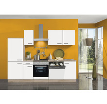 Optifit Küchenzeile mit Geräten Zamora214 270 cm Frontfarbe weiß matt Korpusfarbe eiche hell zerlegt-thumb-0