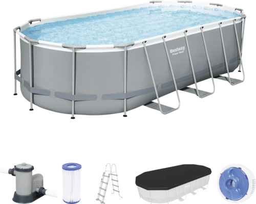 Bestway Frame Pool Set mit Filterpumpe, Leiter und Abdeckung