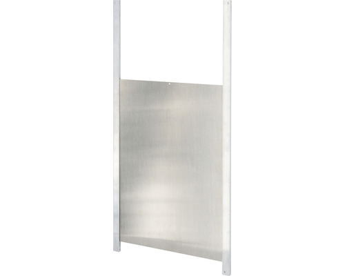 Edelstahl-Schutztür mit seitlichen Führungsschienen