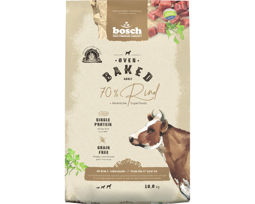 Hundefutter trocken Bosch Oven Baked Rind 10 kg Bosch Oven Baked Adult 70% Rind Hundefutter, 10 Kilogramm