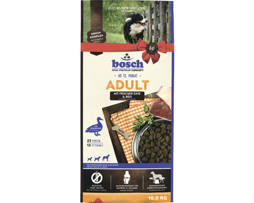Hundefutter trocken Bosch Adult Ente & Reis 15 kg