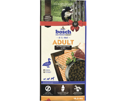 Hundefutter trocken Bosch Adult Ente & Reis 15 kg Bosch Adult Hundefutter mit Ente und Reis, 15 Kilogramm
