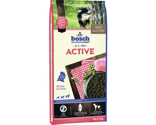 Hundefutter trocken Bosch Active 15 kg Bosch Active Hundetrockenfutter ab dem 12. Monat, 15 Kilogramm Packung