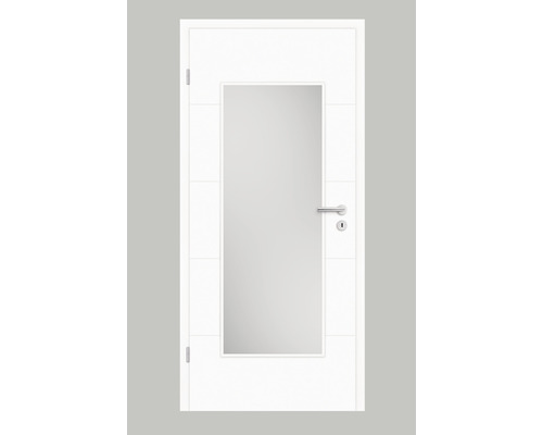 Zimmertür Pertura Tilda 10 Design weiß (ähnlich RAL 9003) 86x198,5 cm Links mit Lichtausschnitt HD (ohne Glas)
