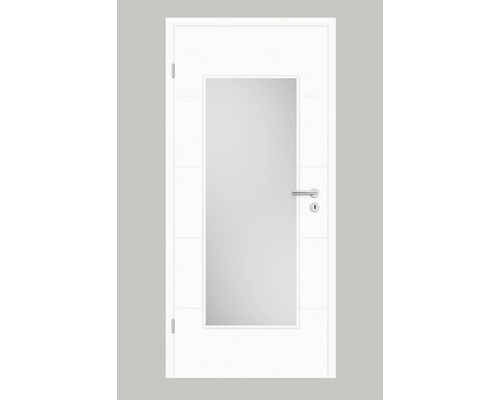 Pertura Zimmertür Tilda 10 Design weiß (ähnlich RAL 9003) 86x198,5 cm Links mit Lichtausschnitt HD (ohne Glas)