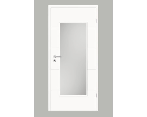 Pertura Zimmertür Tilda 10 Design weiß (ähnlich RAL 9003) 98,5x198,5 cm Rechts mit Lichtausschnitt HD (ohne Glas)