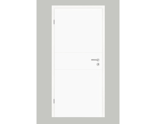 Zimmertür Pertura Tilda 11 Design weiß (ähnlich RAL 9003) 98,5x198,5 cm Links