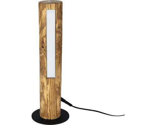 LED Tischleuchte Holz/Metall dimmbar 8W 630 lm 3000 K warmweiß HxØ 450x150 mm Odun kiefer-gebeizt/schwarz mit Touchdimmer