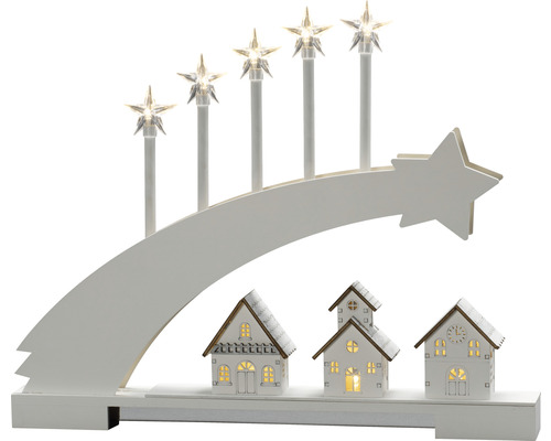 Weihnachtsleuchter mit Sternen und Häusern