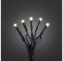 LED-Lichterkette mit warmweißen Lichtern und schwarzem Kabel