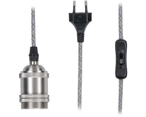 Pendelleuchte mit Fassung, Stecker und Schalter