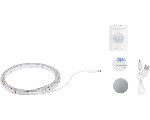 Sensor LED Strip 1,4W 156 lm 3000 K warmweiß 20 LEDs 1,0 m mit Bewegungsmelder Akkubetrieb 5V