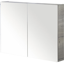 Spiegelschrank Sanox 90 x 13 x 65 cm tabacco 2-türig doppelt verspiegelt
