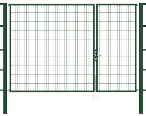 Doppeltor ALBERTS Flexo 6/5/6 100+200 cm x 200 cm inkl. Pfosten 8 x 8 cm grün-0