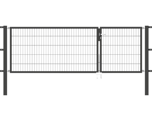 Doppeltor ALBERTS Flexo 100+200 x 100 cm 6/5/6 Rahmen 40x40 inkl. Pfosten 8 x 8 cm anthrazit