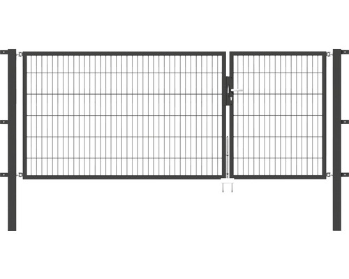 Doppeltor ALBERTS Flexo 100+200 x 120 cm 6/5/6 Rahmen 40x40 inkl. Pfosten 8 x 8 cm anthrazit