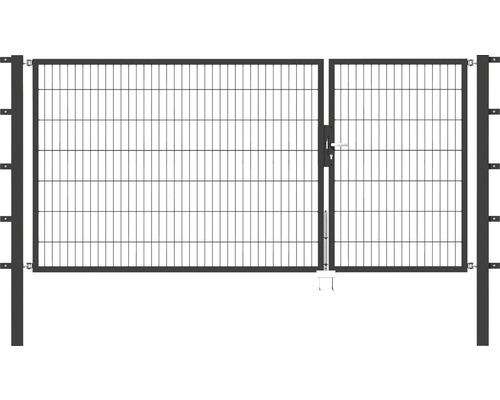 Doppeltor ALBERTS Flexo 6/5/6 100+200 cm x 140 cm inkl. Pfosten 8 x 8 cm anthrazit-0