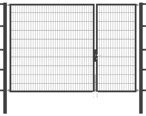 Doppeltor ALBERTS Flexo 100+200 x 200 cm 6/5/6 Rahmen 40x40 inkl. Pfosten 8 x 8 cm anthrazit