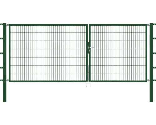 Doppeltor ALBERTS Flexo 350 x 140 cm 6/5/6 Rahmen 40x40 inkl. Pfosten 8 x 8 cm grün