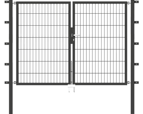 Doppeltor ALBERTS Flexo 200 x 140 cm 6/5/6 Rahmen 40x40 inkl. Pfosten 6 x 6 cm anthrazit-0